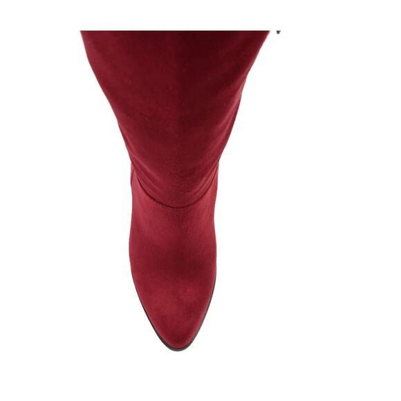 Journee Collection Women's Kyllie Wide Calf Boots Burgundy Size 7.5 - Picture 5 of 7